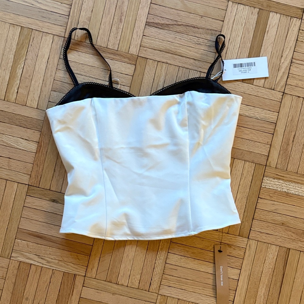 Reformation Black and White Camisole Top